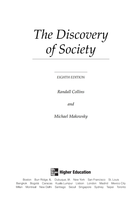 eBook: The Discovery of Society, Collins