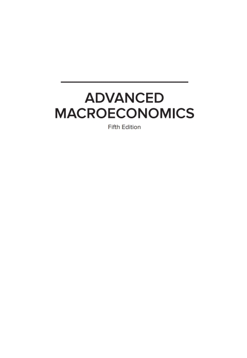 Advanced Macroeconomics