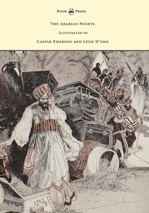 Cover image for book The Arabian Nights - Illustrated by Caspar Emerson and Leon D'emo