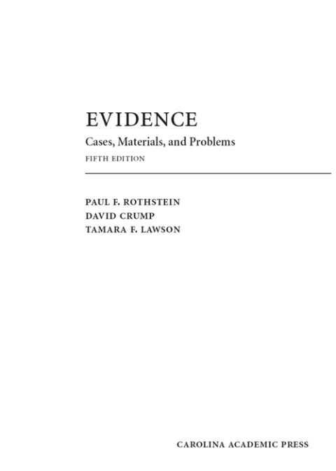 Cover image for book Evidence: Cases, Materials, and Problems