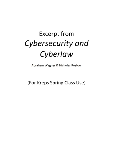 Cover image for book Cybersecurity and Cyberlaw Excerpt for Kreps