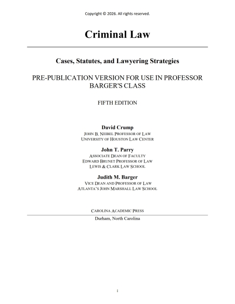 Cover image for book Criminal Law-PRE-PUBLICATION VERSION