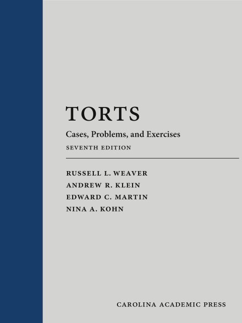 Cover image for book Torts: Cases, Problems, and Exercises, Seventh Edition