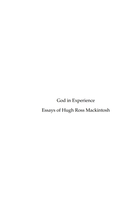 Cover image for book God in Experience