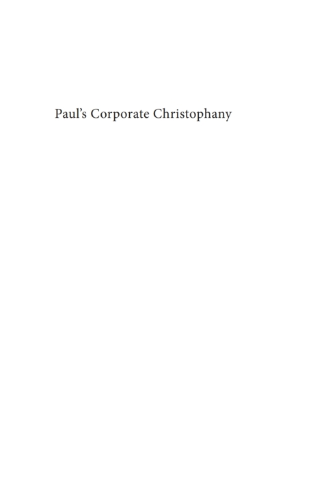Cover image for book Paul’s Corporate Christophany