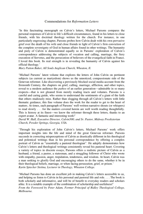Cover image for book Reformation Letters