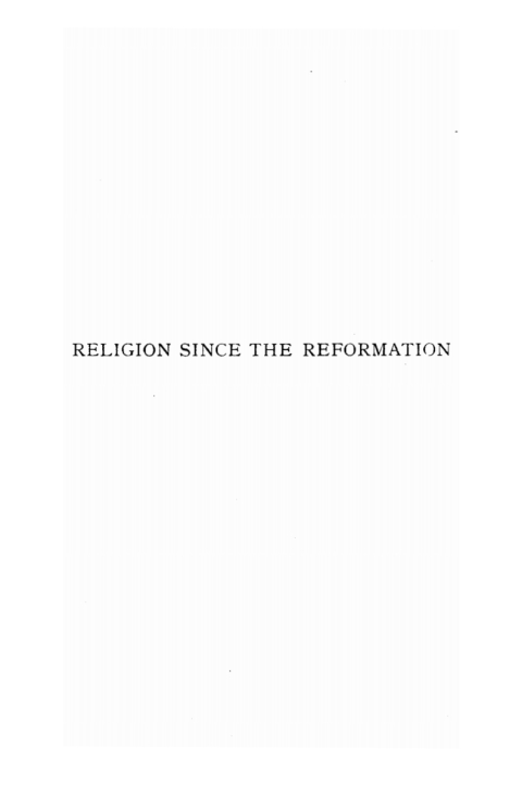 Cover image for book Religion Since the Reformation