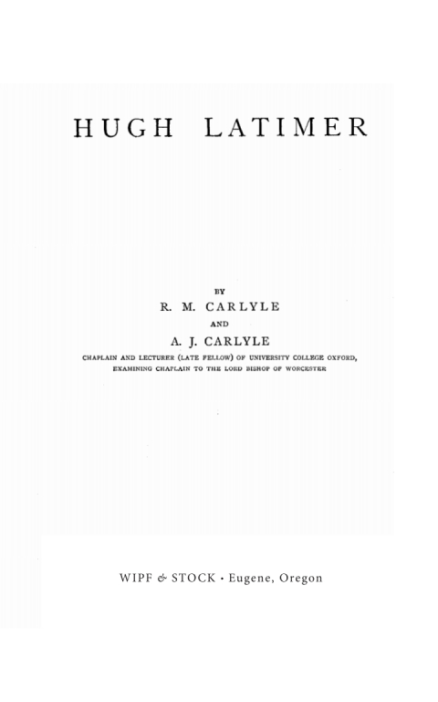 Cover image for book Hugh Latimer