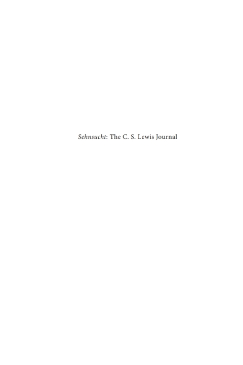 Cover image for book Sehnsucht: The C. S. Lewis Journal