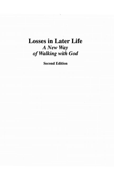 Cover image for book Losses in Later Life, Second Edition