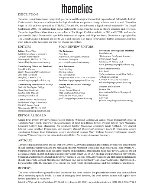 Cover image for book Themelios, Volume 43, Issue 3