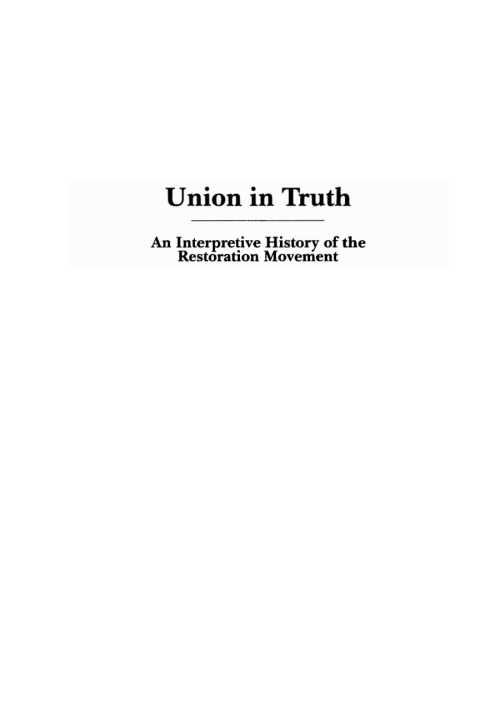 Cover image for book Union in Truth