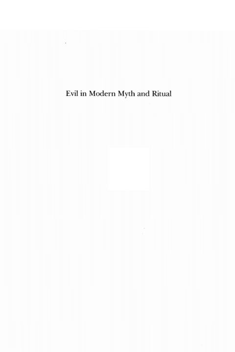 Cover image for book Evil in Modern Myth and Ritual