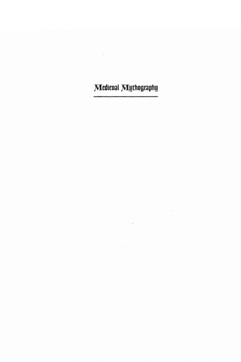 Cover image for book Medieval Mythography, Volume One