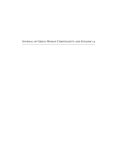 Cover image for book Journal of Greco-Roman Christianity and Judaism, Volume 14