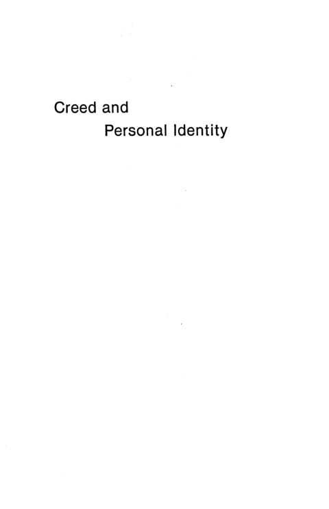 Cover image for book Creed and Personal Identity