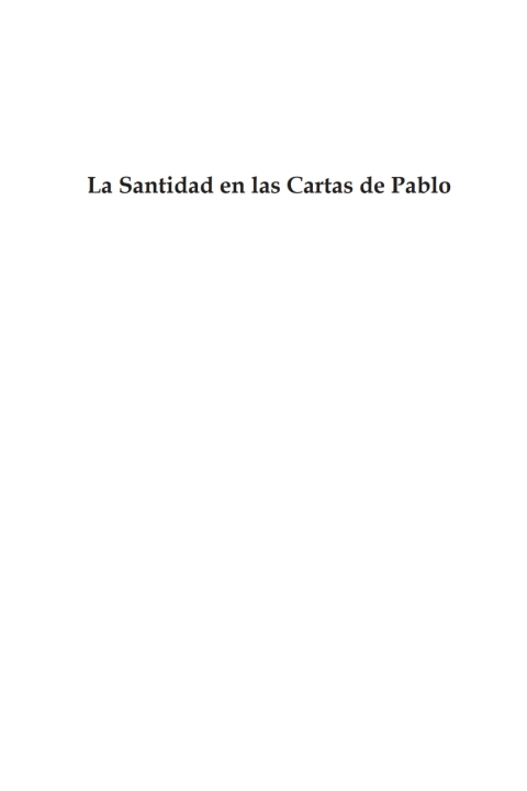 Cover image for book La Santidad en las Cartas de Pablo