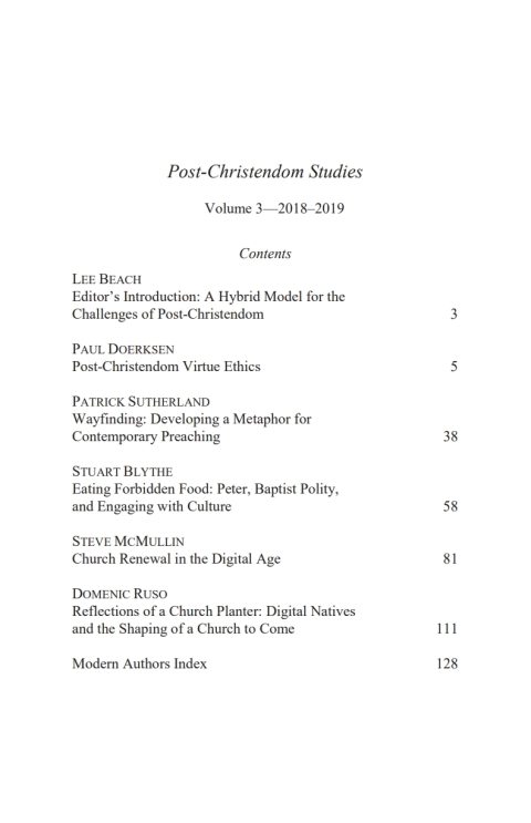 Cover image for book Post-Christendom Studies: Volume 3