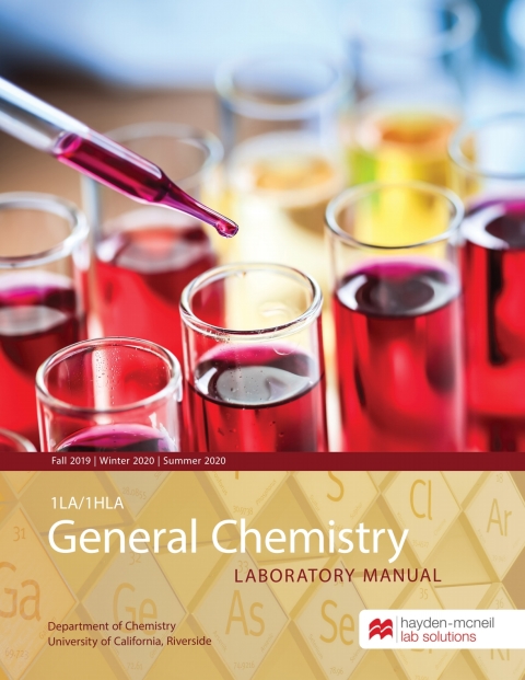 Cover image for book General Chemistry 1LA/1HLA: Laboratory Manual - University of California, Riverside
