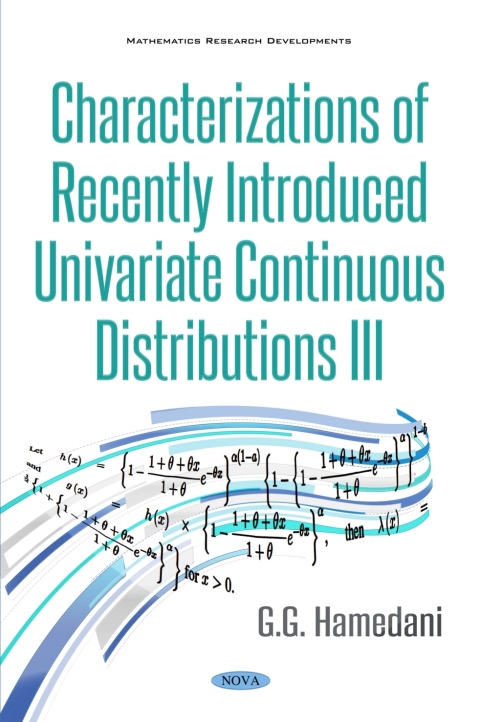 Cover image for book Characterizations of Recently Introduced Continuous Distributions III