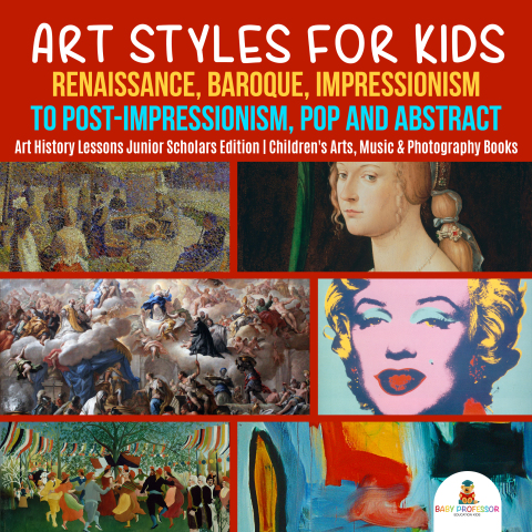 Cover image for book Art Styles for Kids : Renaissance, Baroque, Impressionism to Post-Impressionism, Pop and Abstract | Art History Lessons Junior Scholars Edition | Children's Arts, Music & Photography Books