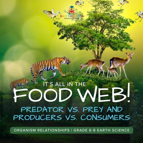 Cover image for book It's All in the Food Web! Predator vs. Prey and Producers vs. Consumers | Organism Relationships | Grade 6-8 Earth Science