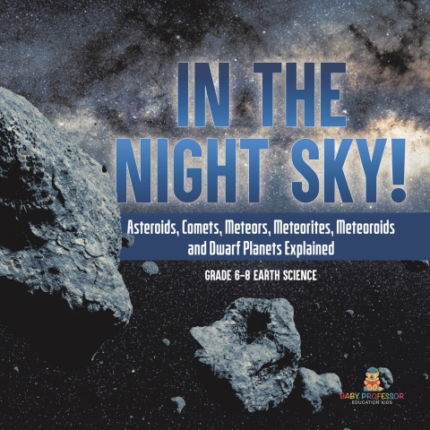 Cover image for book In the Night Sky! Asteroids, Comets, Meteors, Meteorites, Meteoroids and Dwarf Planets Explained | Grade 6-8 Earth Science