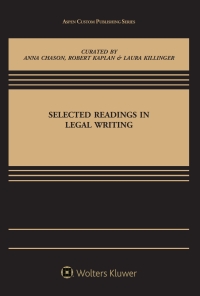 Selected Readings in Legal Writing 3rd Edition Custom