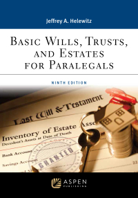 Cover image: Basic Wills, Trusts, and Estates for Paralegals 9th edition 9781543847642