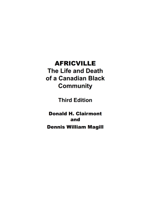 Cover image for book Africville