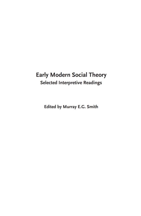 Cover image for book Early Modern Social Theory