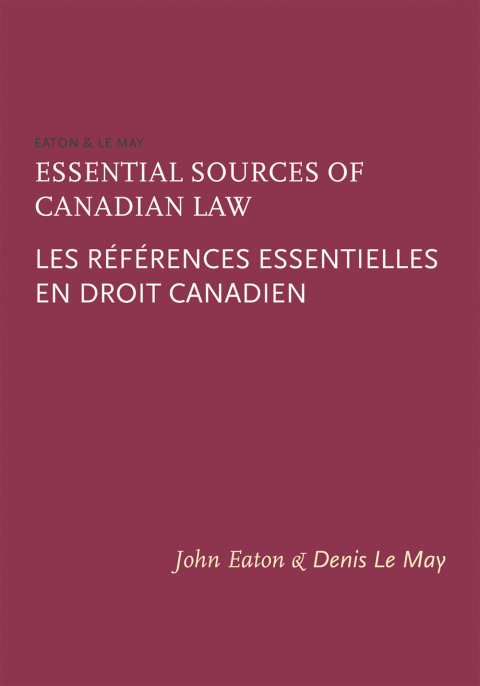 Cover image for book Essential Sources of Canadian Law / Les références essentielles en droit canadien