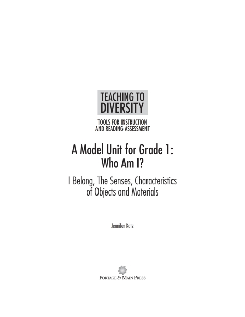Cover image for book A Model Unit For Grade 1: Who Am I?