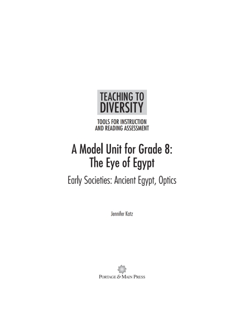 Cover image for book A Model Unit For Grade 8: The Eye of Egypt