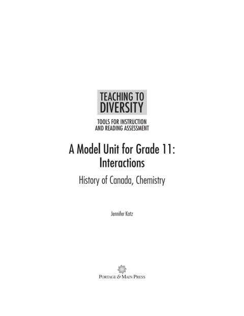 Cover image for book A Model Unit For Grade 11: Interactions