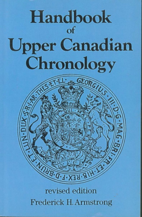Cover image for book Handbook of Upper Canadian Chronology