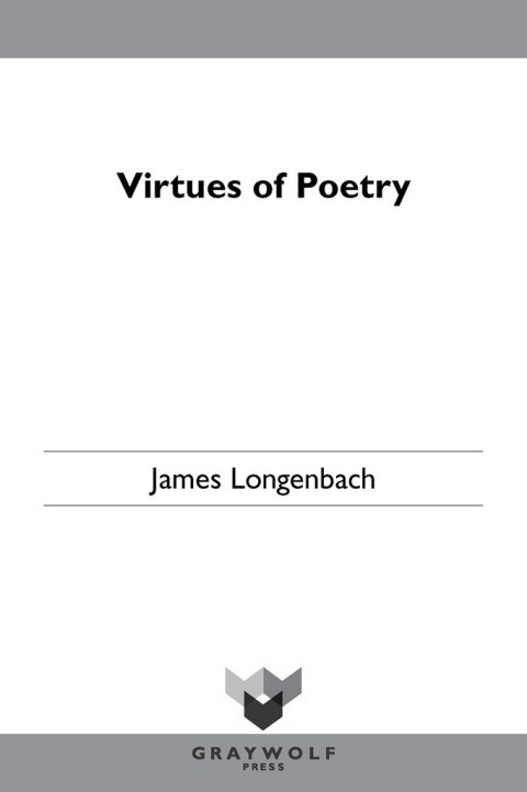 Cover image for book The Virtues of Poetry