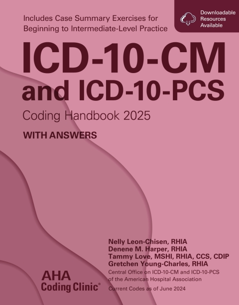 Cover image for book ICD-10-CM and ICD-10-PCS Coding Handbook With Answers, 2025 Edition, PDF
