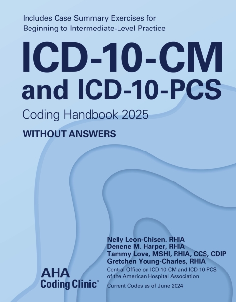Cover image for book ICD-10-CM and ICD-10-PCS Coding Handbook Without Answers, 2025 Edition, PDF