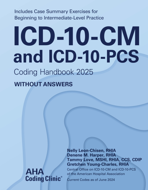 Cover image for book ICD-10-CM and ICD-10-PCS Coding Handbook Without Answers, 2025 Edition, ePub