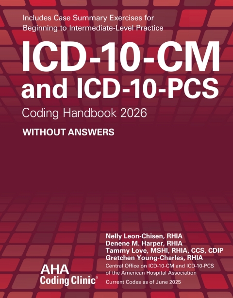 Cover image for book ICD-10-CM and ICD-10-PCS Medical Coding Handbook Without Answers, 2026 Ed., PDF