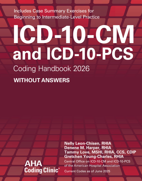 Cover image for book ICD-10-CM and ICD-10-PCS Medical Coding Handbook Without Answers, 2026 Ed., ePub