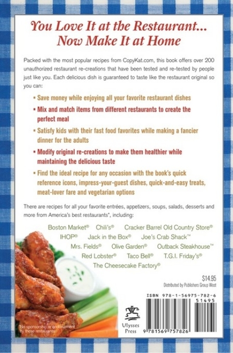 Cover image for book CopyKat.com's Dining Out At Home Cookbook