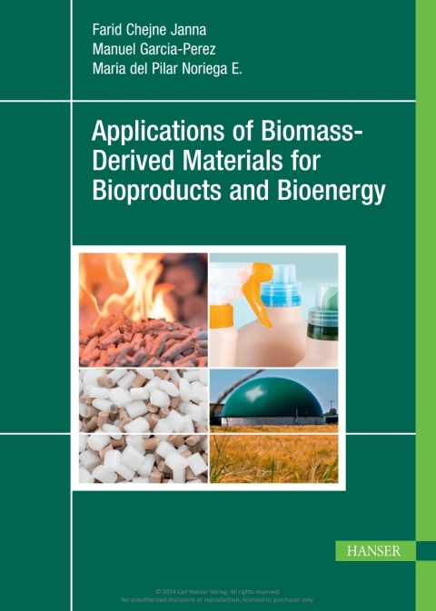 Cover image for book Applications of Biomass-Derived Materials for Bioproducts and Bioenergy