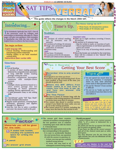 Cover image for book SAT TIPS: VERBAL STUDY GUIDE