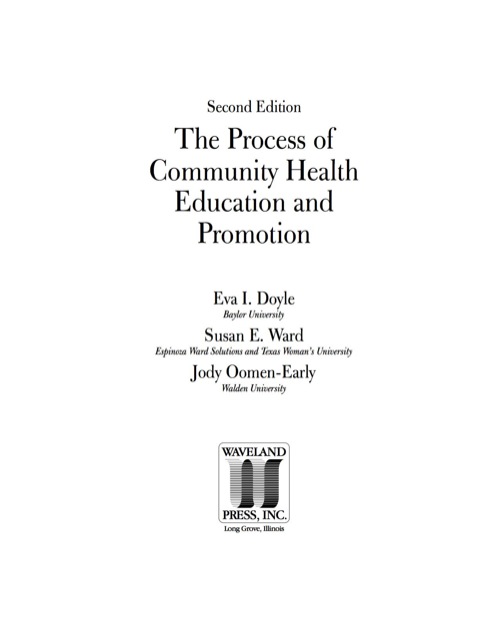 Cover image for book The Process of Community Health Education and Promotion