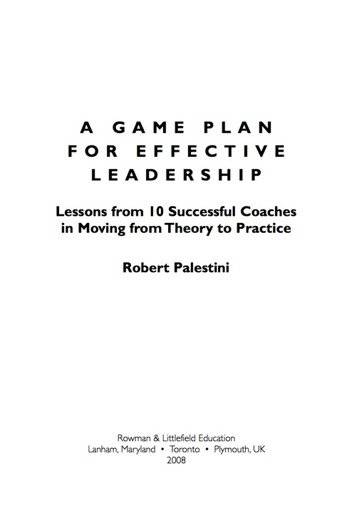 Cover image for book A Game Plan for Effective Leadership