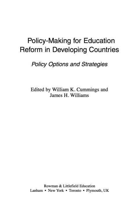 Cover image for book Policy-Making for Education Reform in Developing Countries