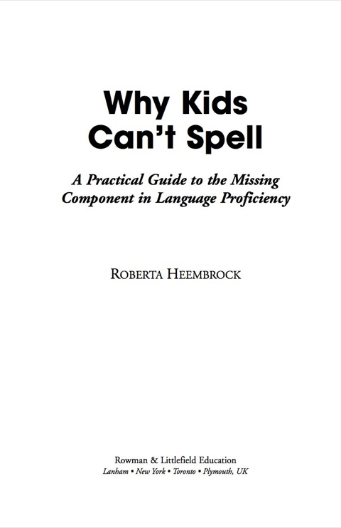 Cover image for book Why Kids Can't Spell