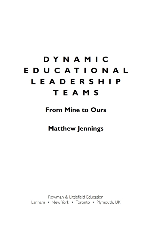 Cover image for book Dynamic Educational Leadership Teams